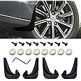 RGOAANC 4PCS Car Mud Flaps, Mud Guards, No Drilling Mudguards Mudflaps with Hardware Kits, Automotive Exterior Accessories Universal Front & Rear Wheel Splash Guard for Protecting Car Body