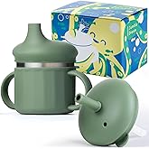 Jumble Dream Baby & Toddler Stainless Steel Sippy Cup Silicon Training Stainless Steel Kids Cups with Straw, Babies Tumbler with Straw No Spill | 6-24 Month Toddler Sippy Cup (Sage Breeze)