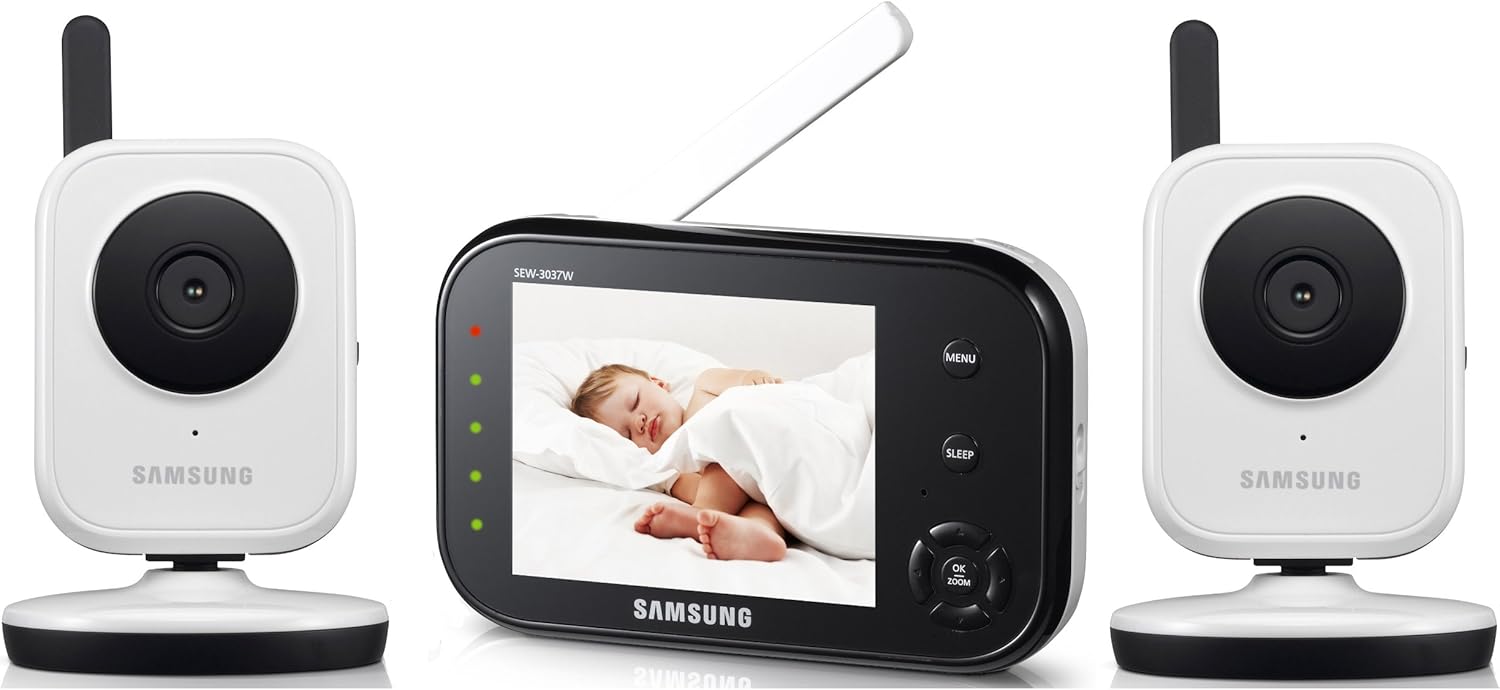 Samsung Sew3036 3 5 Inch Video Baby Monitor Twin Camera Set Amazon Co Uk Baby