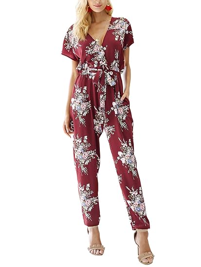v neck wrap jumpsuit