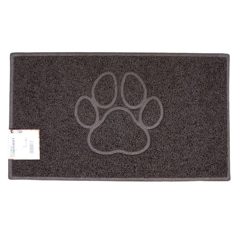 Nicoman Paw Embossed Shape Indoor Outdoor Dirt-Trapper Door Mat Washable Barrier Heavy Duty Doormat - (Watertight Rubber-Back, Medium, Brown, 75 x 44cm)