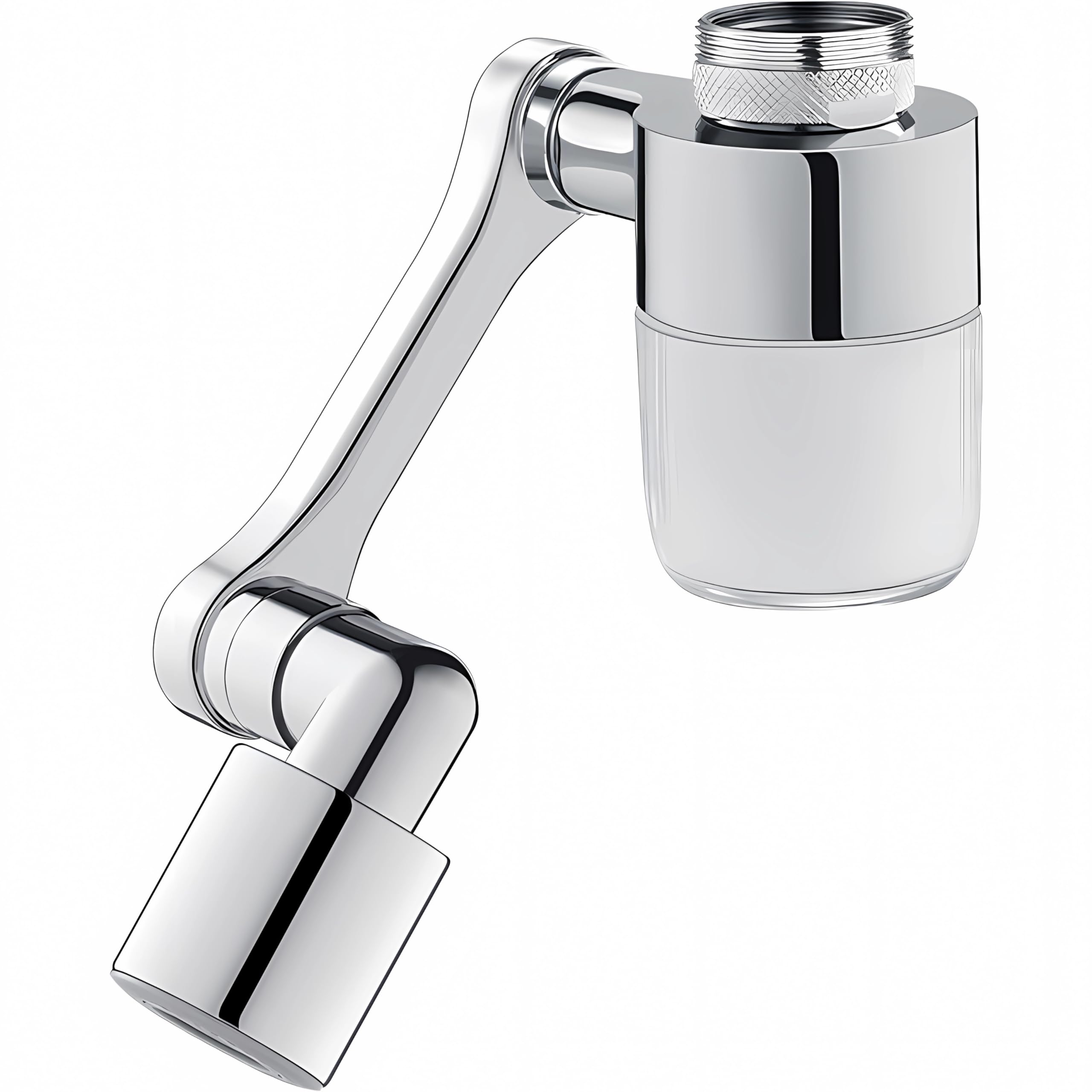 Photo 1 of 1080° Swivel Faucet Water Filter - Alloy Bathroom/Kitchen Rotating Purifier with 2 Spray Modes & Water-Saving Aerator, Splash-Free Extension Mount System(1080° Double Gear with Filter)