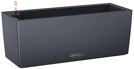 LECHUZA'BALCONERA Color 50' Pflanzgefäß mit Erd-Bewässerungs-System, Schiefergrau, 50 x 19 x 19 cm