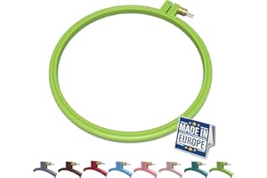 Maker Susan Plastic Embroidery Hoop, Hello Series Cross Stitch Hoops for Beginners, Punch Needle Hoop, Embroidery Frames for Sewing, Needlework, Embroidery Projects (Neon Green, Medium 7.5" (19 cm))