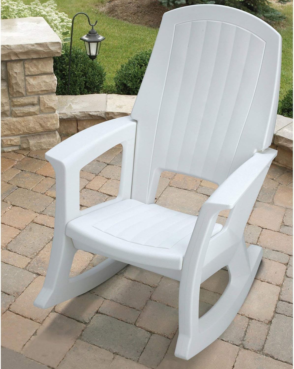 Semco Plastics SEMTPE Extra Large Recycled Plastic Resin Durable Outdoor Patio Rocking Chair, Taupe Brown : Patio Rocking Chairs : Garden & Outdoor