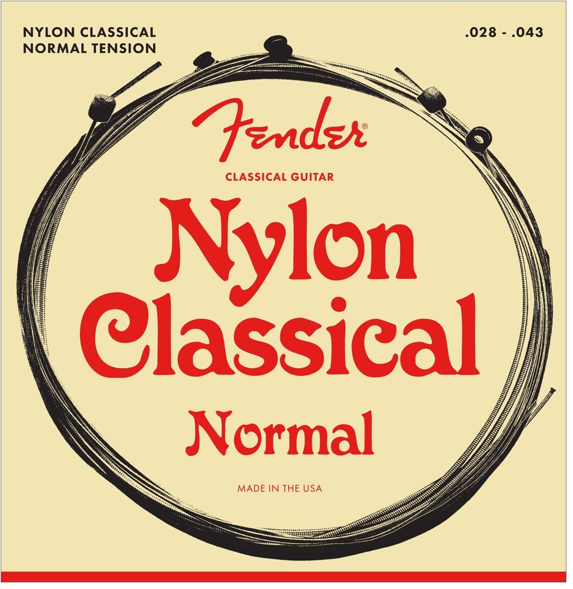 Fender .028 - .043 130 Nylon Ball End Medium Folk Guitar Strings