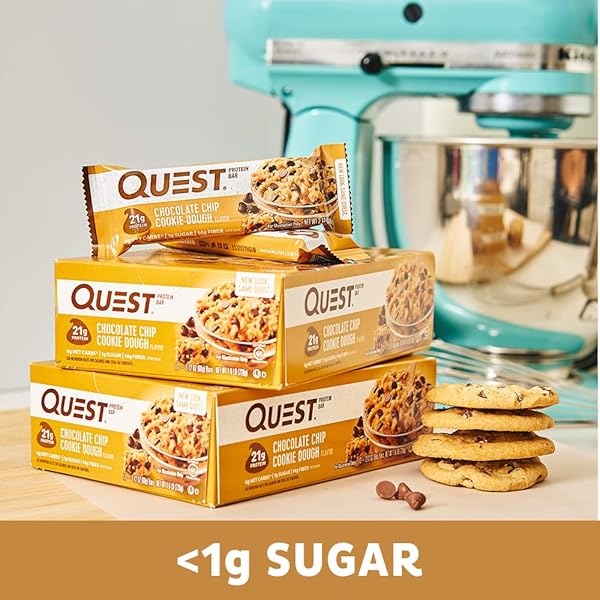 QUEST NUTRITION PROTEIN BAR, CHOCOLATE CHIP COOKIE DOUGH, 2.12 OZ,12 COUNT