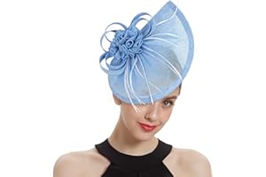 LATIMOON Fascinators Hat for Women Tea Party Headband Mini top Hats Cocktail Flower Mesh Feathers Hair Clip