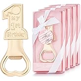 Orlabno 12 Packs 1st Birthday Party Favor and Souvenir Bottle Opener - Perfect Return Gifts for Guest and Decorations for Baby's First Birthday Party (12, Pink)