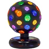 Playbees Rotating Disco Ball with LED Lights, 11 Inch Party Light for Home | Spinning Rainbow Glow Effects; Dance Floor Decor for Birthdays &amp; Sleepovers; Fun Bedroom Accessory for Boys &amp; Girls