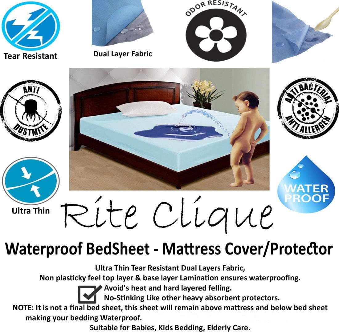 Rite Clique Babycare Hypoallergenic Fitted Waterproof Bed Sheet, Mattress Protector King/Queen/Double/Single Size Options (Super King Size)