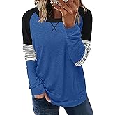 ONLYSHE Womens Crewneck Sweatshirt Casual Loose Fitting Tops Long Sleeve T Shirt