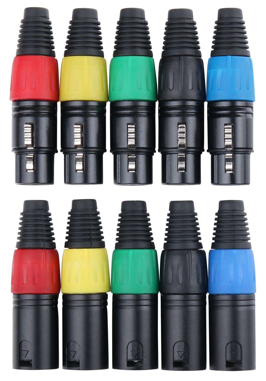 Pronomic XFXMPLUG Colour XLR Female/Male - 2 x 5 Pack