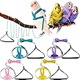 4 Pieces Pet Parrot Bird Harness Leash Adjustable Bird Flying Harness Traction Rope with Cute Wing for Parrots Pigeons Budgerigar Lovebird Outdoor Training Toy (Pink, Yellow, Light Purple, Cyan,S)