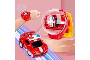 LOGOPLAY 2024 New Mini Remote Control Car Watch Toys, 2.4 GHz Cartoon RC Watch Racing Car, USB Charging Remote Control Car, Watch Car Hand Controlled Watch RC Car for Boys Girls Birthday Gift (Red)