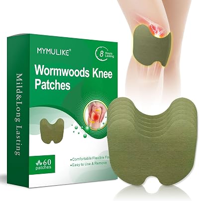 MYMULIKE 60Pcs Knee Pain Relief Patches Kit Wormwood Natural