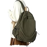 weradar Basic School Backpack For Women Men,Lightweight Casual Daypack College Backpack,Aesthetic Middle School Bag,Bookbag For Teen Girls Boys,Small Canvas Travel Backpack(Green)