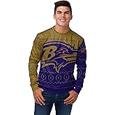 FOCO Men's NFL Printed Primary Logo Lightweight Holiday Sweater