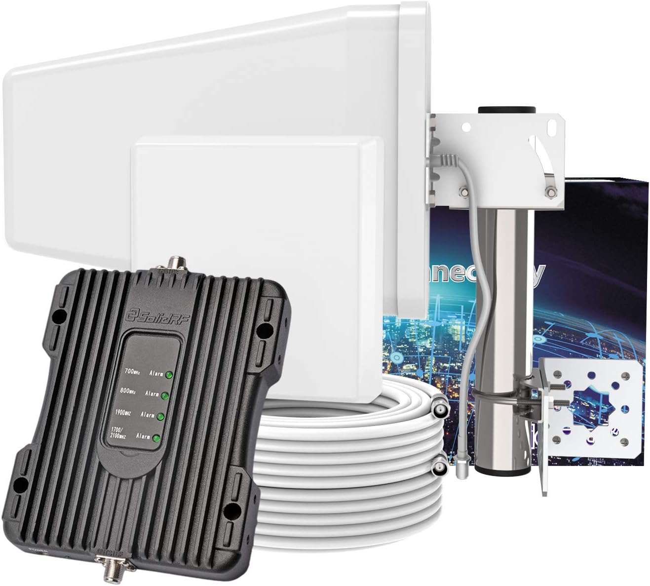 SolidRF | Cell Phone Signal Booster for Home | Verizon, AT&T, T-Mobile, Sprint & More | 4G LTE K1 Kit Enhance Your Cell Phone Signal Up to 300X Coverage