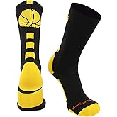 MadSportsStuff Basketball Socks for Boys Girls - Youth & Adult Athletic Crew Socks - Cushioned Moisture Wicking Performance