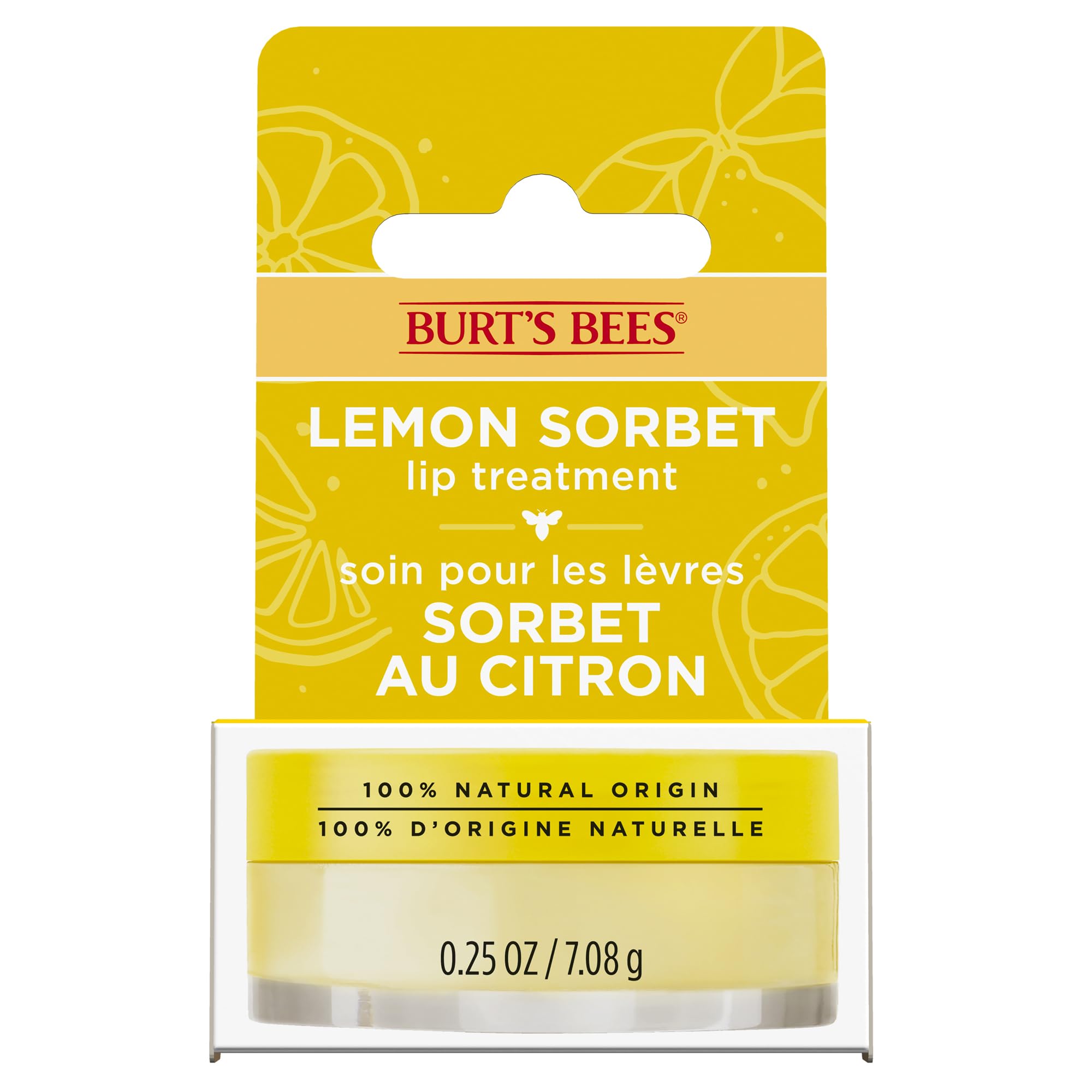 Burt's Bees Lip Mask, Lemon Sorbet Lip Treatment, Intense Lip Repair with Vitamin C & Jojoba Oil, 7.08g