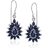 Ross-Simons 3.00 ct. t.w. Sapphire Cluster Drop Earrings in Sterling Silver