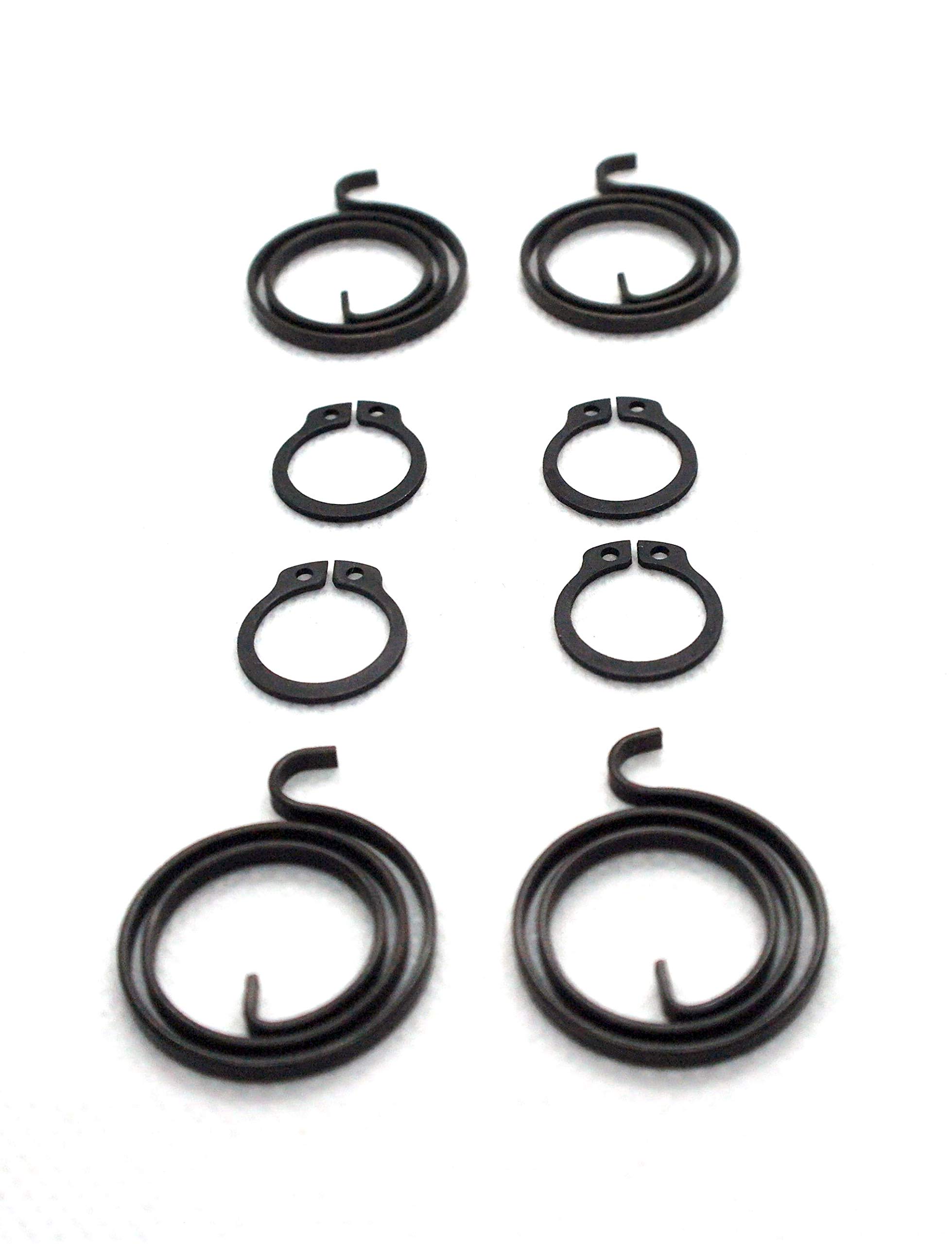 FixitFlo Door Handle Repairs Kit of Springs 2.5 Turns x 2.5mm Thick and Circlips 13.7mm Inner Diameter Replacements (4 Springs 2.5 Turns x 2.5mm and 4 Circlips)