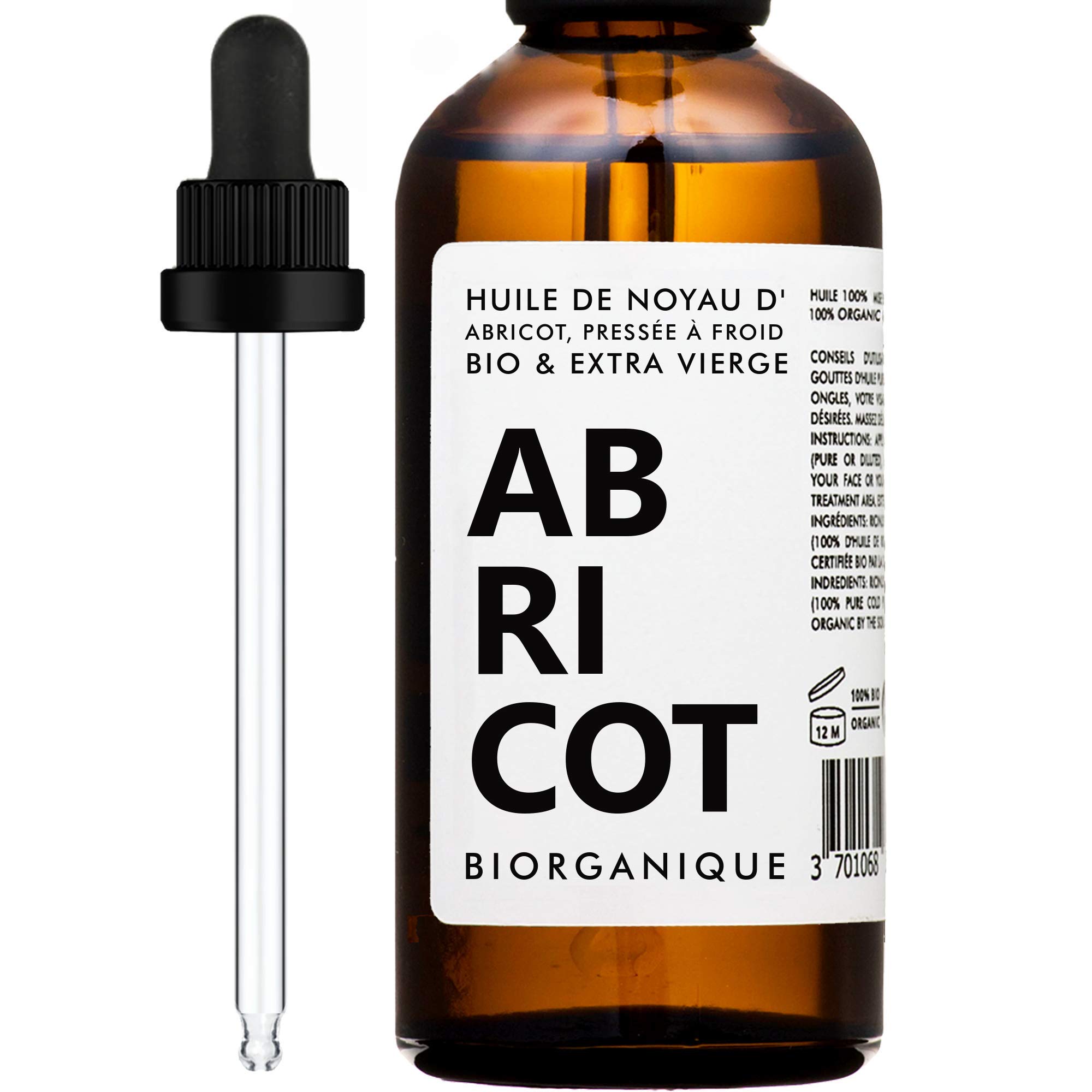 Apricot Kernel Oil - 50ml - 100% Organic & Pure - Cold Pressed - Skin & Hair Care - Natural Anti-Aging