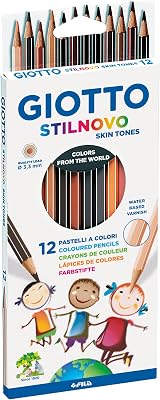 Stilnovo Skin Tones, Lápices de Colores Skin Tones, Forma Hexagonal, Mina 3.3mm, Colores Surtidos, 12 uds.