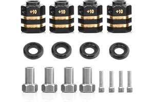 RCJUMPANT 4PCS 12mm Wheel Hubs Hex Pins Adapter-Heavy Duty Brass (8/10/15/20mm) for TRAXXAS TRX4 TRX6 1/10 RC Crawler Car Upgrade Parts (15mm(Extended 10mm))