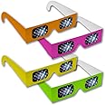 Rainbow Symphony Diffraction Grating Glasses - Assorted Neon Colors, Package of 25