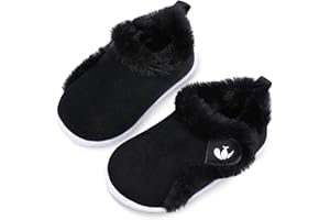JIASUQI Kids Girls Boys Winter Warm Cozy Plush House Slippers Shoes Toddlers Fur Walking Shoes
