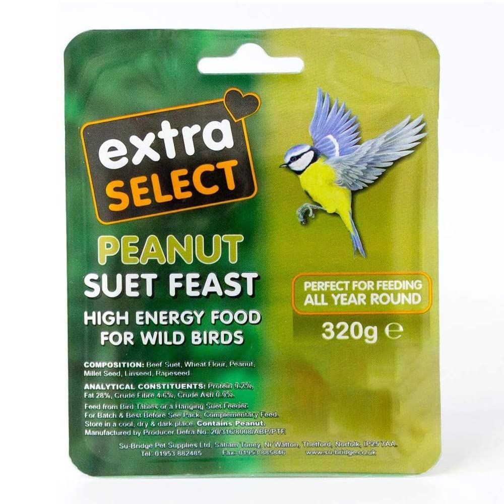 Extra Select Wild Bird High Energy Suet Block Peanut, 6 x 320 g