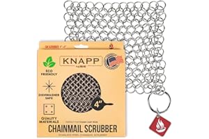 CM SCRUBBER Knapp Made Original 4" Chainmail Scrubber - Cleaner For Cast Iron, Stainless Steel, Hard Anodized Cookware and Other Pots & Pans