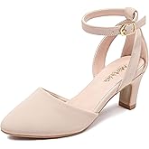 Motasha Girls Dress Shoes Girls High Heel Sparkly Flower Girl Shoes Closed Toe Ankle Strap Princess Girl Pump for Little Big Kids Formal Wedding Party Birthday