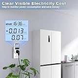 MECHEER Power Meter Electricity Usage Monitor 8 Modes with Backlight LCD view 4
