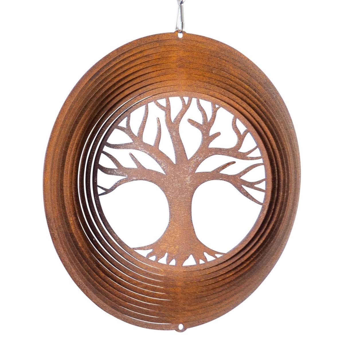 CIM Metal Patina Wind Spinner - Lebensbaum 200 - Size: Ø20cm - incl. ball bearing swivel, hook and nylon cord - attractive in- and outdoor decoration