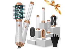 YITRUST 6 in 1 Hair Dryer Brush, Hair Styler Air Curling Iron, Negative Ionic Detachable Hair Dryer Volumizer Brush, Hair Straightener Brush, Blow Dryer Brush with Ceramic Coating, Hair Styling Tools Set