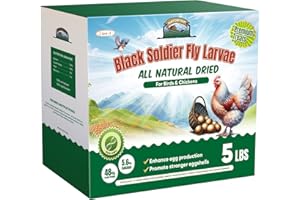 HATORTOP 5LB Dried Black Soldier Fly Larvae for Chickens Treats Bulk - Non GMO BSF Larvae 85~180X More Calcium Than Dried Mealworms for Laying Hens, Chicken Worms for Wild Birds Natural Insect Poultr Feed