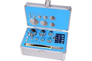 Afranti 304 Stainless Steel Class F1 Calibration Scale Weight Kit 1 mg - 1 kg 25 PCS Set for Balance Scale