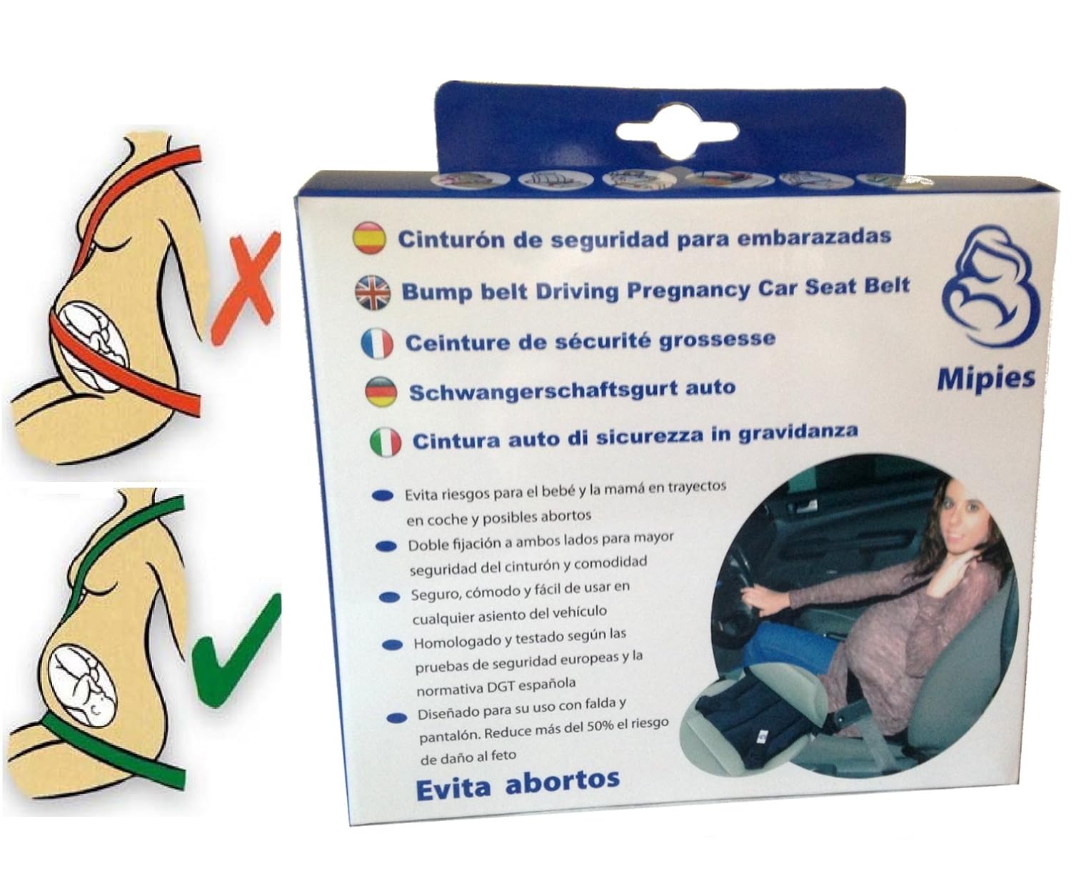 Cinturon para embarazada de seguridad  coche que protege al bebe y la mama