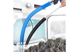 PetOde 2 Pieces Dryer Vent Cleaner Kit Compatible with Most Vacuum Cleaner, Flexible Dryer Lint Brush and Dryer Vacuum Hose Attachment, Lint Remover Cleaning Tools, Blue