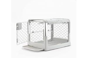 Diggs Revol Dog Crate (Collapsible Dog Crate, Portable Dog Crate, Travel Dog Crate, Dog Kennel) for Small Dogs and Puppies (Ash)