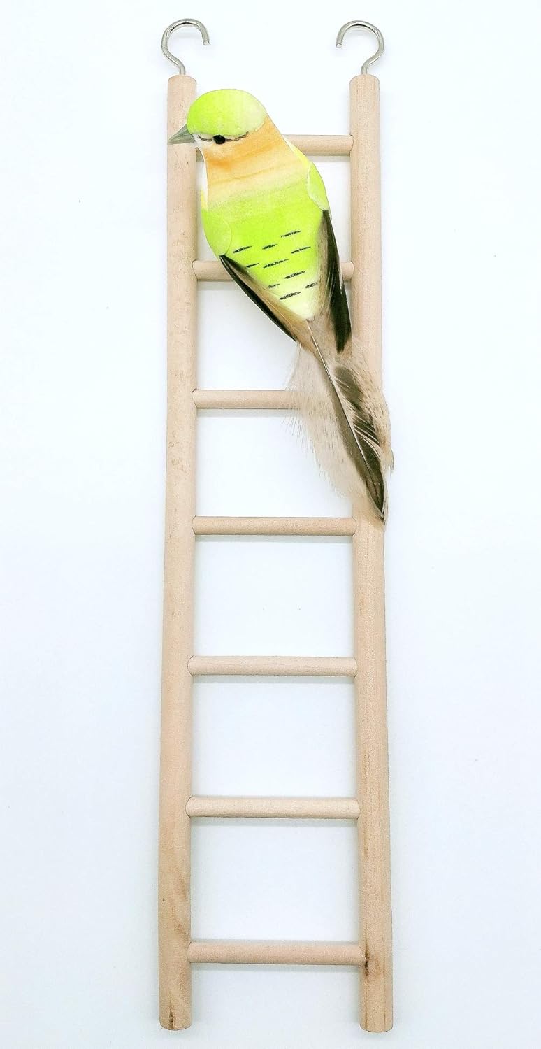 LWINGFLYER 2pcs Wooden Ladder for Bird Parrot Ladder Climbing Toy Birdie Basics (5 Step & 7 Step) : Pet Supplies