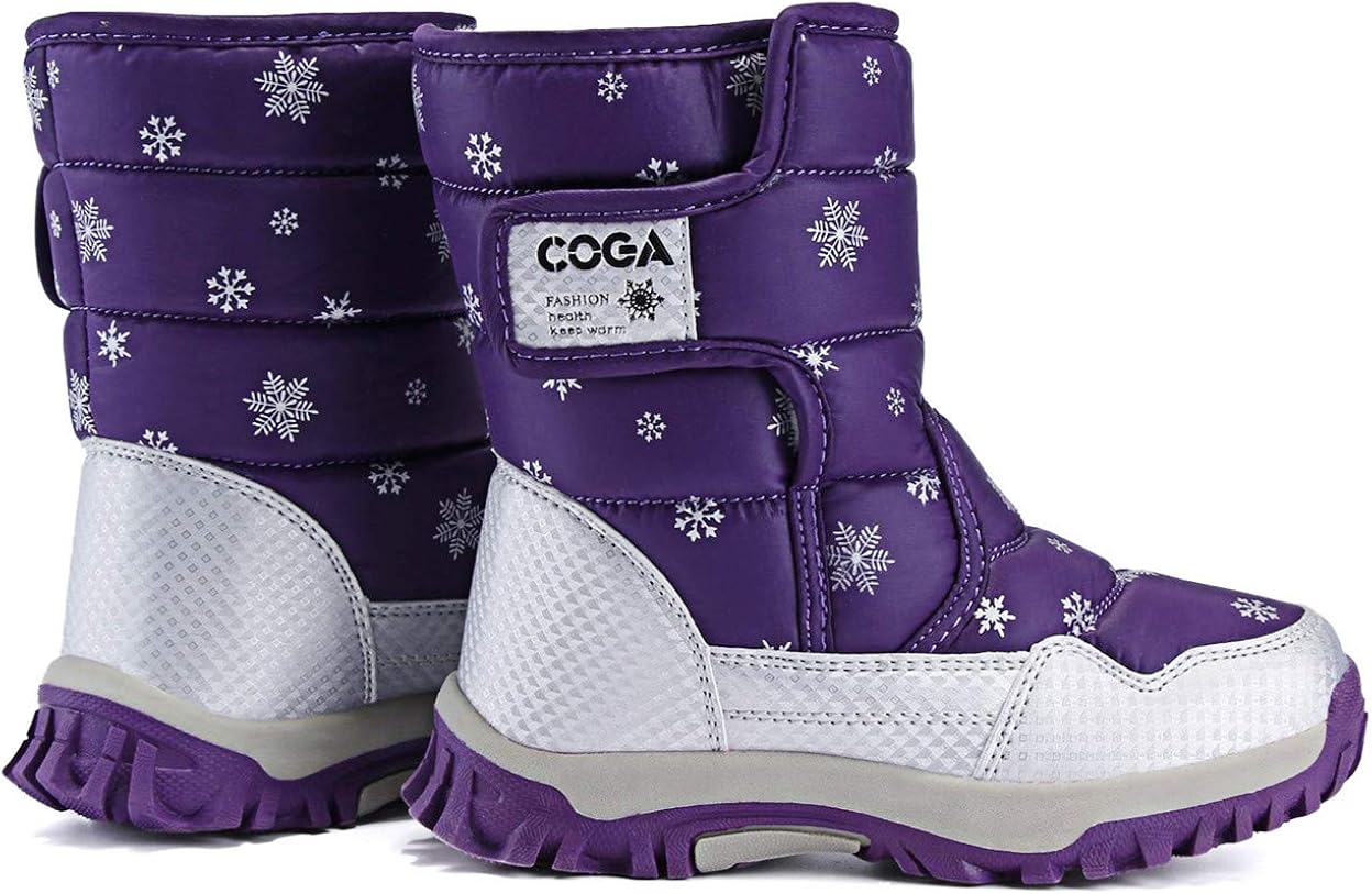 DADAWEN Girls Boys Snow Boots Winter Outdoor Waterproof Slip Resistant Cold Weather Shoes (Toddler/Little Kid/Big Kid): Shoes