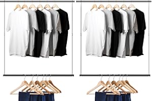 STORAGEIDEAS Hanging Closet Rod, 17-29In Adjustable Width and Up to 37In Height Adjustable Closet Rod Extender, Double Closet Rods Hanging Bar, Space-Saving Tension Hanging Organizer, Black, 2 Pack