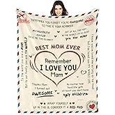 Kendt Mom Blanket 60"x50",Best Mom Ever Gifts, Mommy Gifts from Daughter Son,Mother Birthday Gifts,Mom Gifts for Christmas, Mother's Day,I Love You Mom Blanket