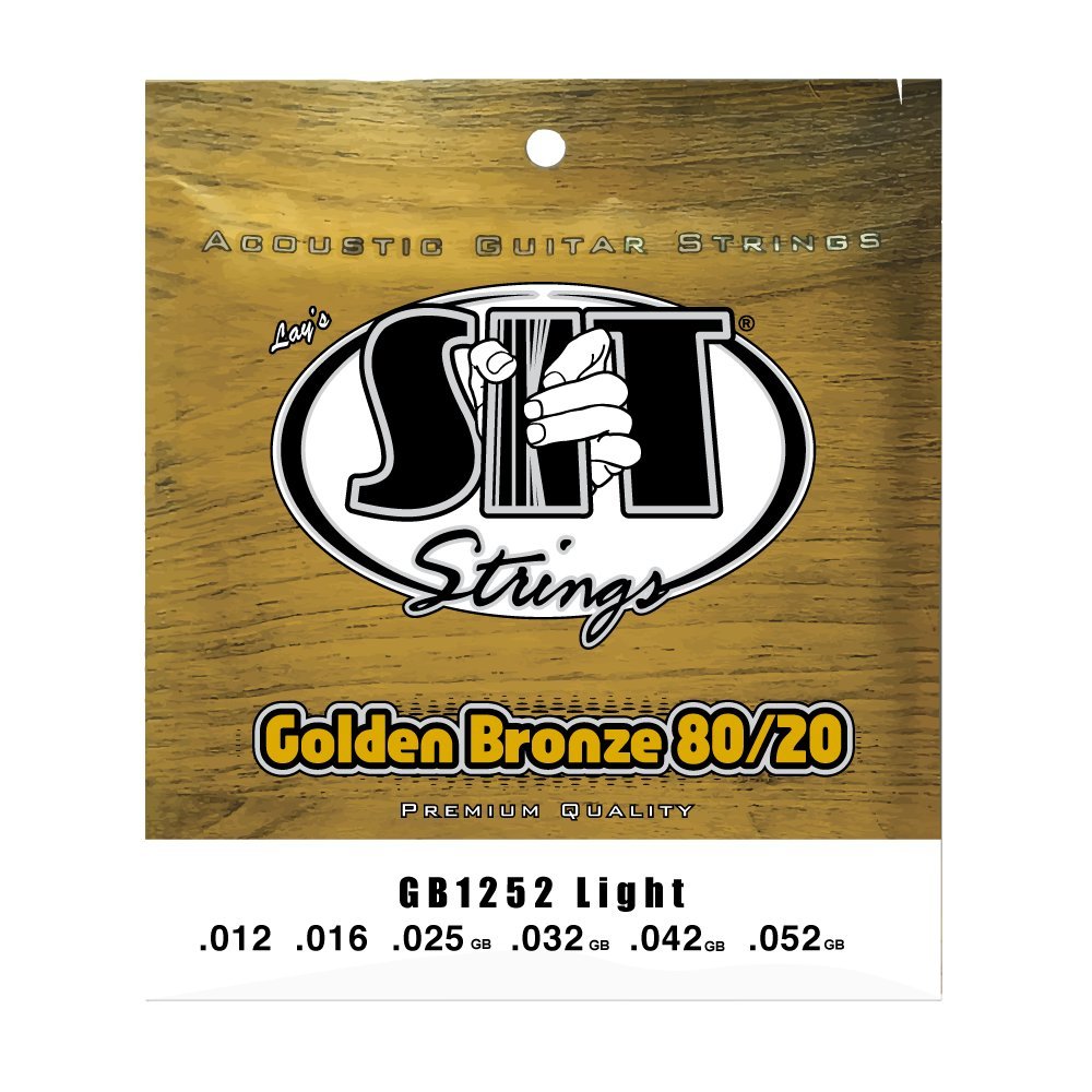 SIT Strings Golden Bronze 80/20 Acoustic Guitar Strings (S.I.T.), Light 12-52, GB1252
