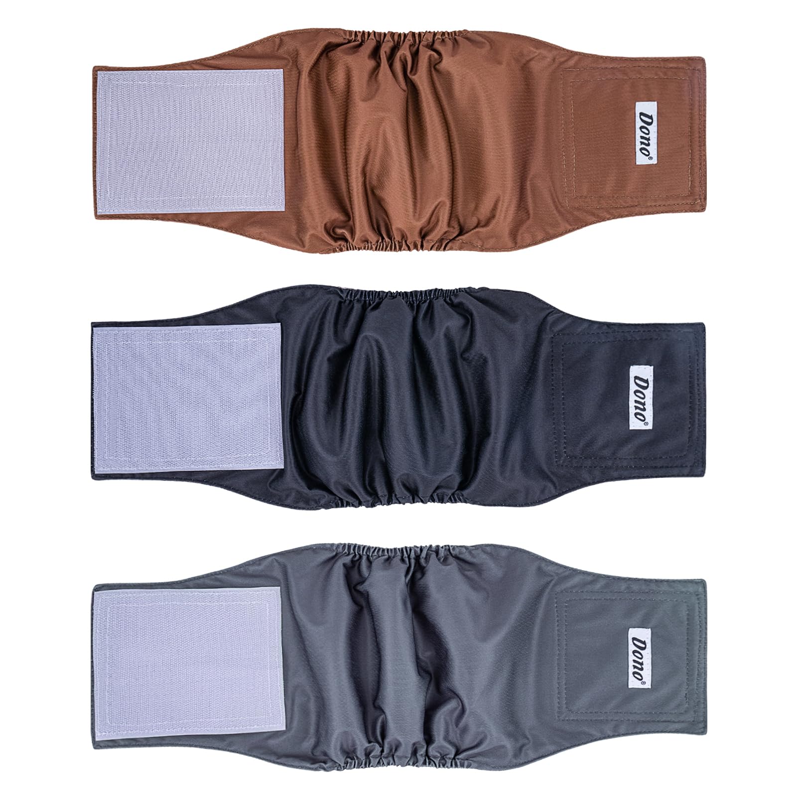 Dono Reusable Male Dog Belly Bands-Dog Nappies for Dogs in Heat,Dog Diapers for Incontinence,Surgery,Traveling,3pcs