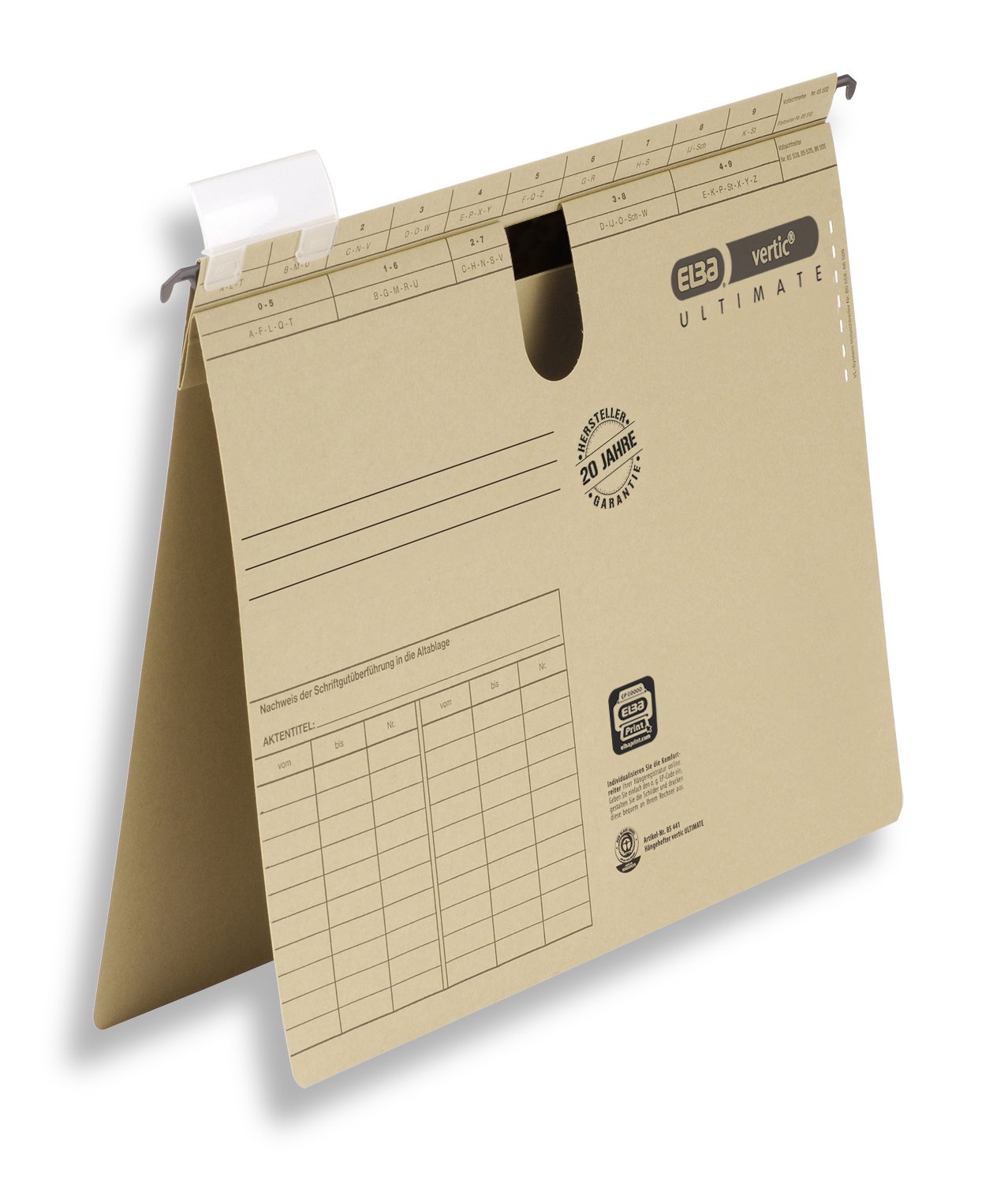 Elba Vertic 1 BZ/85447 Suspension Files 245 x 318 x 9 mm Natron 230 g/m² Pack of 25 — image 1